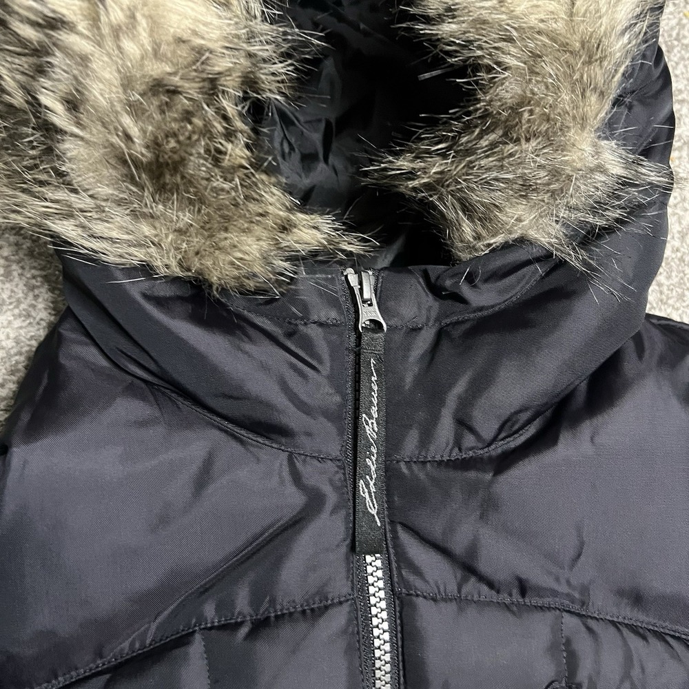 Eddie Bauer Women's Premium‎ Quality Goose Down Puffer Vest With Hood Size Small - Picture 5 of 7